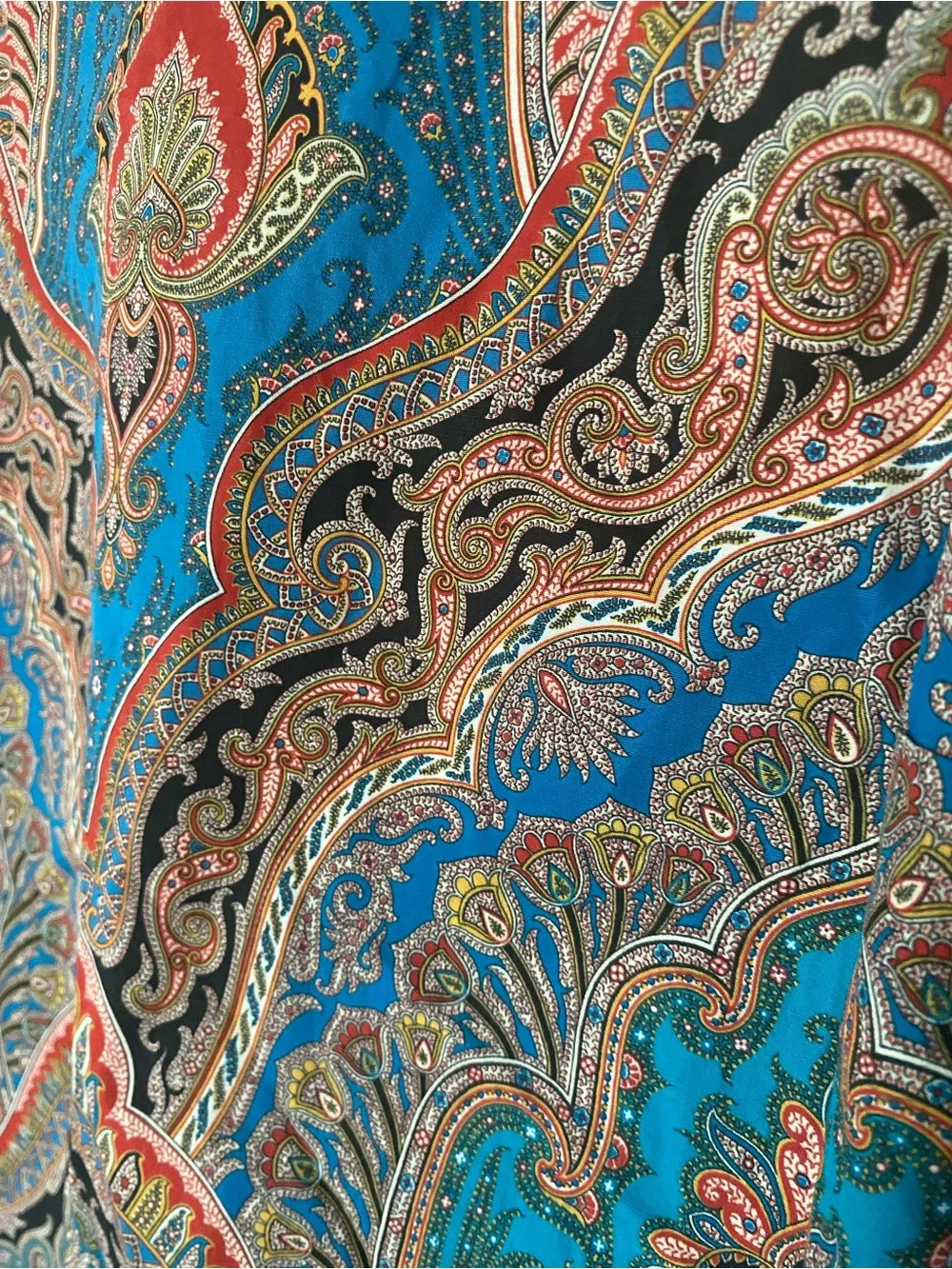 J. CREW Ratti Mediterranean Paisley Sleeveless Keyhole Bow Back Blouse Sz M